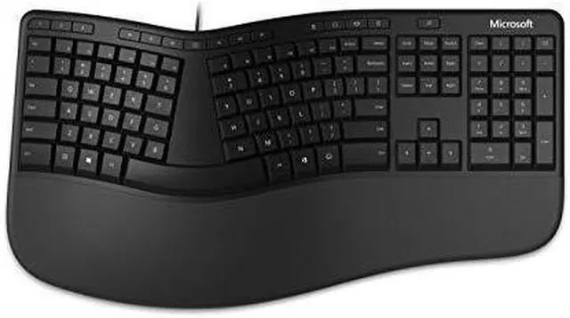 Alt view image 9 of 10 - Microsoft Ergonomic Keyboard - Black. Wired, Comfortable, Ergonomic Keyboard with Cushioned Wrist and Palm Support. Split Keyboard. Dedicated Office Key.