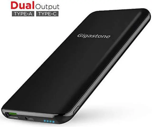 Alt view image 8 of 8 - Gigastone USB-C Power Bank 10000mAh, Ultra Slim 0.4 Inch Thickness, Type C Input 5V/2A Type C Output 5V/3A Qualcomm QC3.0 Output 5V/3A LED Display Compatible with Apple iPhone Samsung Nintendo
