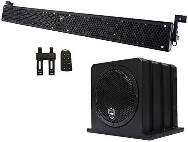 Alt view image 5 of 5 - Wet Sounds Package - Black Stealth 10 Ultra HD Sound Bar w/ Remote and AS-10 10" 500 Watt Powered Stealth Subwoofer