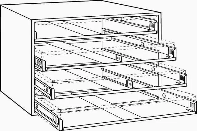 Alt view image 9 of 9 - DURHAM MFG 303-95 Sliding Drawer Cabinet Frame W/ 4 Drawers, 20 in W x 15 3/4