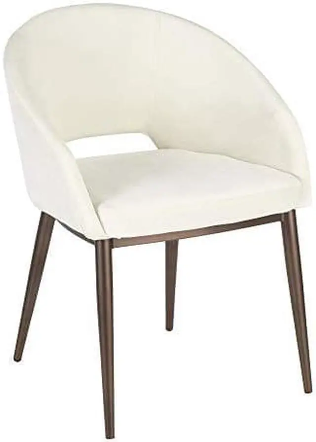 Main image of LumiSource Renee contemporary chair in copper Metal Legs with cream Velvet