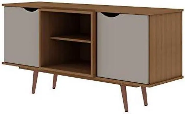 Alt view image 14 of 14 - Hampton 53.54 TV Stand in Off White and Maple Cream