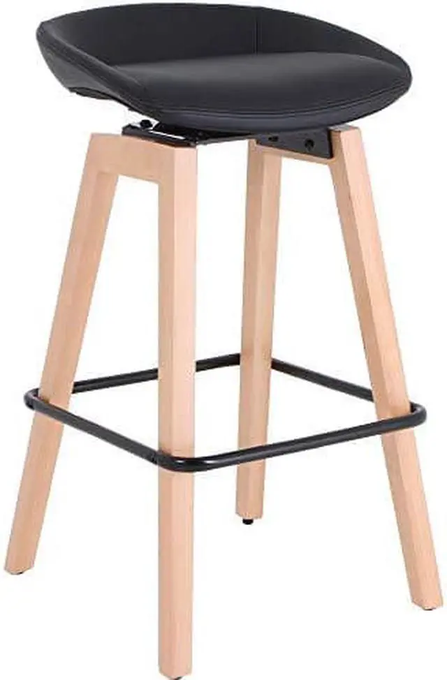 Main image of Lorell Modern Low-Back Sitting Stool 33.5 x 17.4 x 14.1 Black
