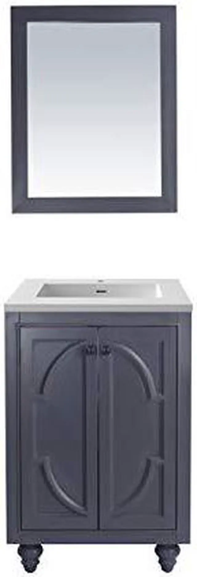 Alt view image 11 of 11 - Odyssey - 24 - Maple Grey Cabinet + Matte White VIVA Stone Solid Surface Countertop