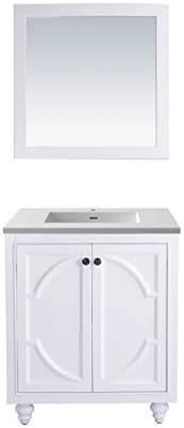 Alt view image 11 of 11 - Odyssey - 30 - White Cabinet + Matte White VIVA Stone Solid Surface Countertop
