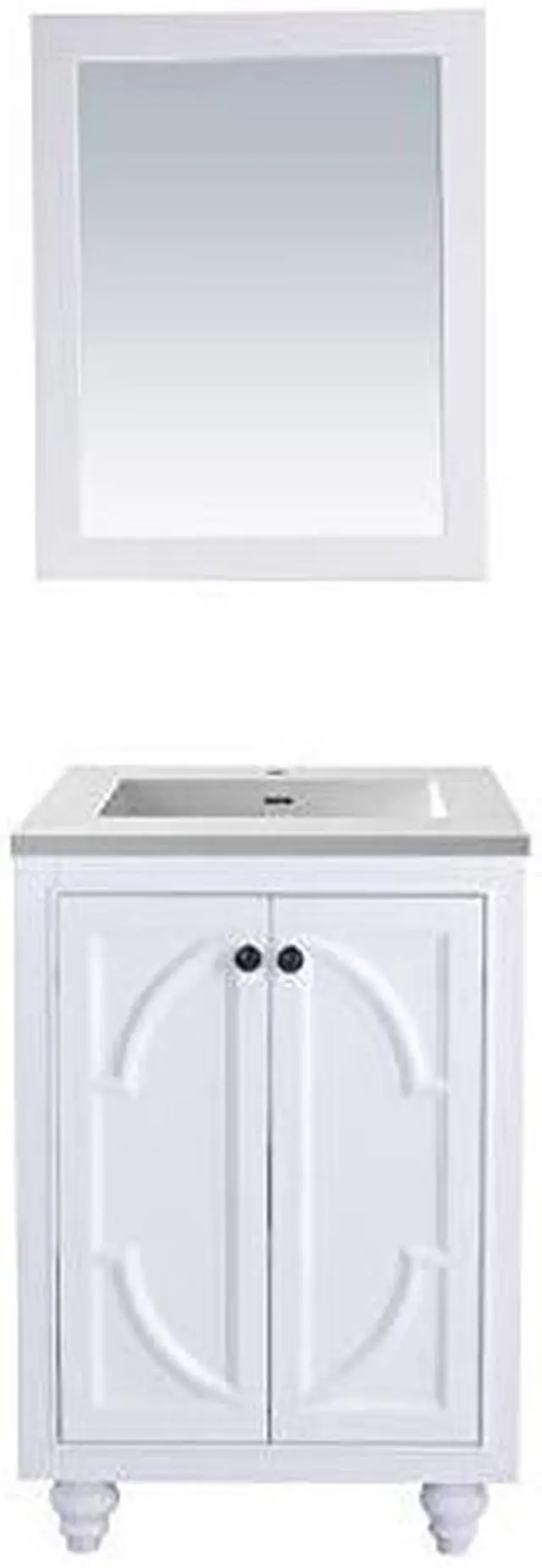 Alt view image 11 of 11 - Odyssey - 24 - White Cabinet + Matte White VIVA Stone Solid Surface Countertop