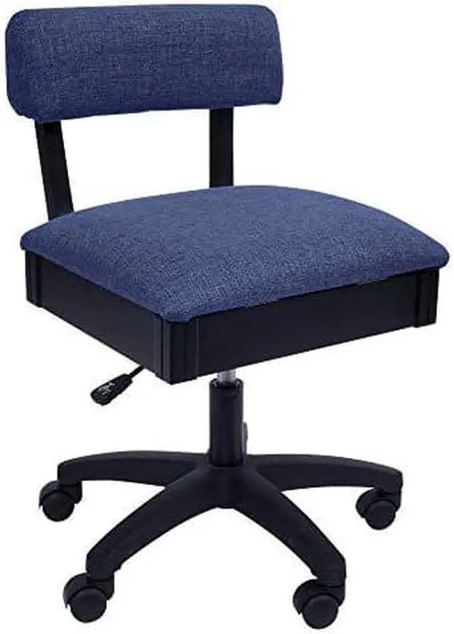 Main image of Arrow H8130 Adjustable Height Hydraulic Sewing and craft chair with Under Seat Storage and Solid Fabric Duchess Blue Fabric