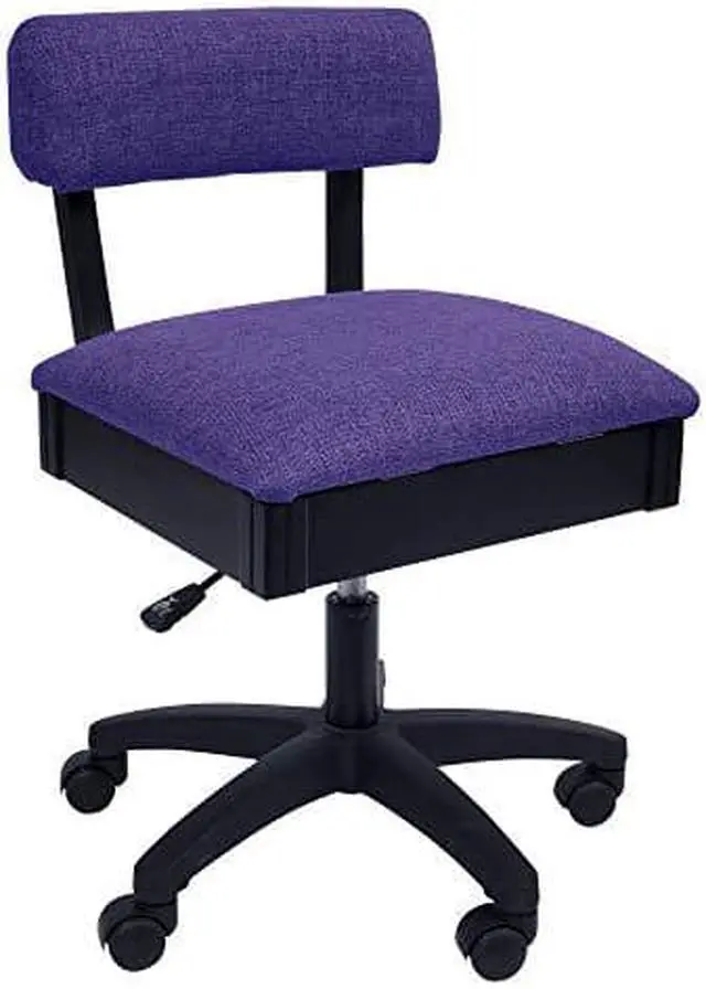 Main image of Arrow H8160 Adjustable Height Hydraulic Sewing and craft chair with Under Seat Storage and Solid Fabric Royal Purple Fabric