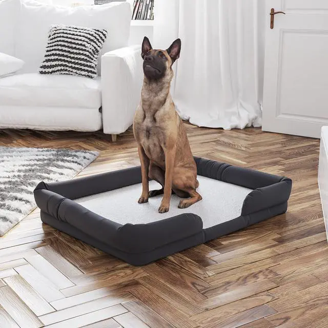 Alt view image 13 of 13 - Orthopedic Comfy Memory Foam Joint Relief Bolster Dog Bed for Dogs up to 44 LBS. - Removable & Washable Cover, Non-Slip Bottom