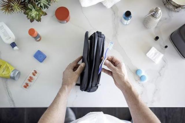 Alt view image 8 of 11 - nomatic- toiletry wash bag for travel, waterproof storage case for shaving kit, makeup, toiletries (black), large v2