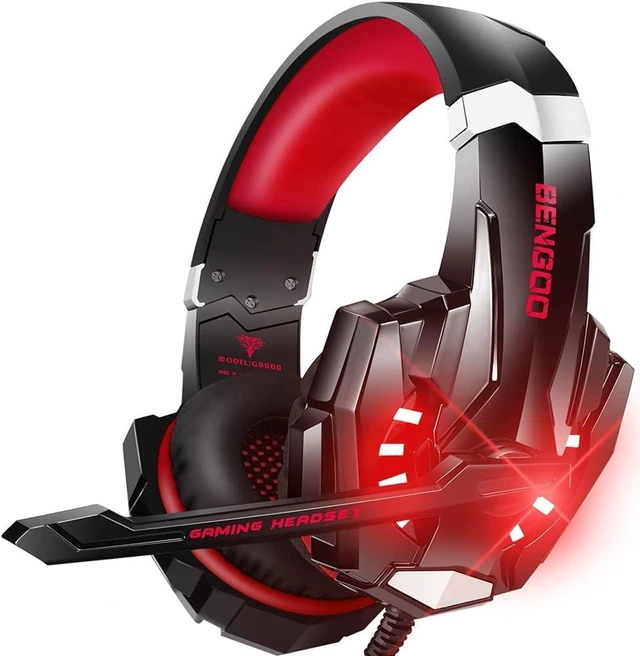 Main image of BENGOO Stereo Pro Gaming Headset for PS4, PC, Xbox One Controller, Noise Cancelling Over Ear Headphones with Mic, LED Light, Bass Surround, Soft Memory Earmuffs for Laptop Mac Wii Accessory Kits