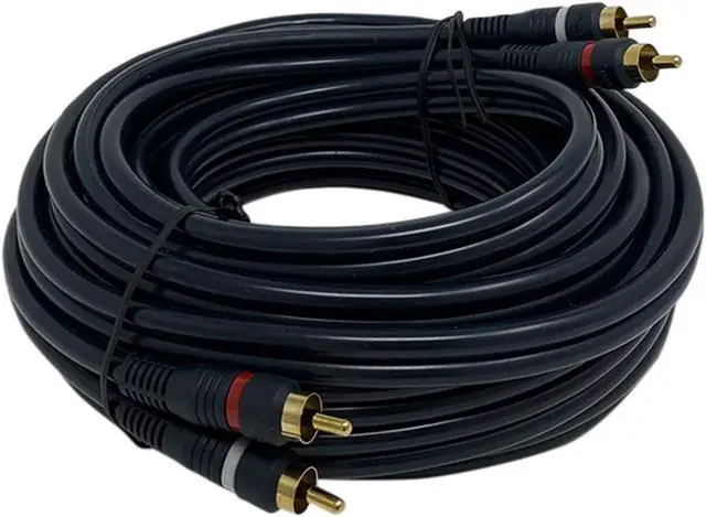 Alt view image 3 of 3 - iMBAPrice  2RCA Male to 2RCA Male Home Theater Audio Cable - 50 Feet - Black