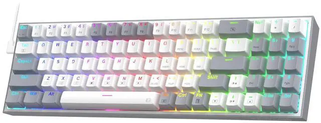 Main image of K628 Pollux 75% Wired RGB Gaming Keyboard, 78 Keys Compact Mechanical Keyboard w/100% Hot-Swap Socket, Free-Mod Plate Mounted PCB & Dedicated Arrow Keys, Quiet Red Switch