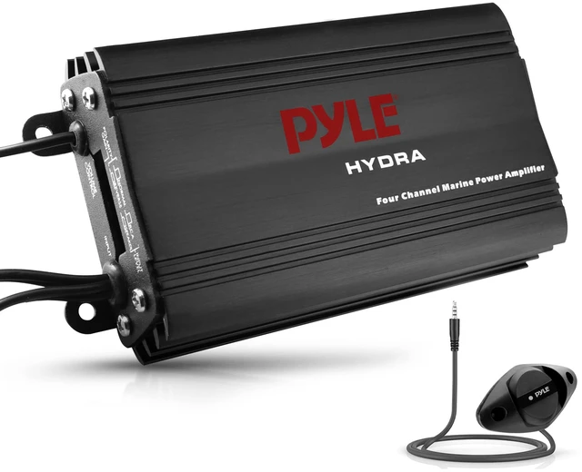 Main image of 800W 4-Channel Hydra Marine Micro Amplifier - Waterproof - GAIN Level Controls - RCA Stereo Input - 3.5mm Jack - MP3 - Volume Control - Short Protection - For Boat & Vehicle Use - PLMRMP3B