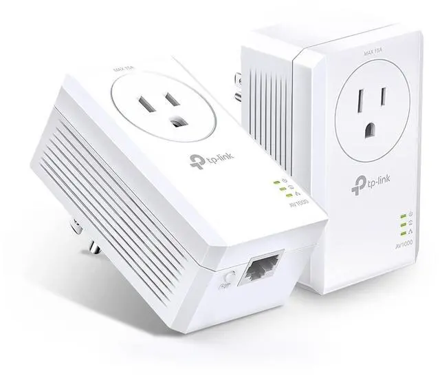 Main image of AV1000 Powerline Ethernet Adapter Kit (TL-PA7017P KIT) - Passthrough, Noise Filtering, Gigabit Port, Plug Pair & Play, Network Adapter, Free Expert Support