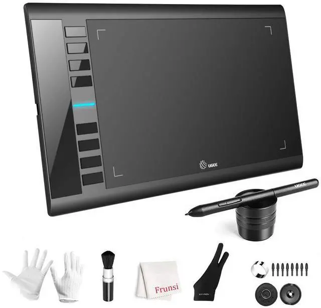 Main image of Graphics Drawing Tablet, M708 10 x 6 inch Large Drawing Tablet with 8 Hot Keys, Passive Stylus of 16384 Levels Pressure, UGEE M708 Graphics Tablet for Paint, Design, Art Creation Sketch