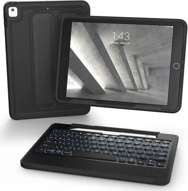 Alt view image 3 of 3 - ZAGG 103104613 Rugged Book Polycarbonate Folio for 10.2" iPad Black