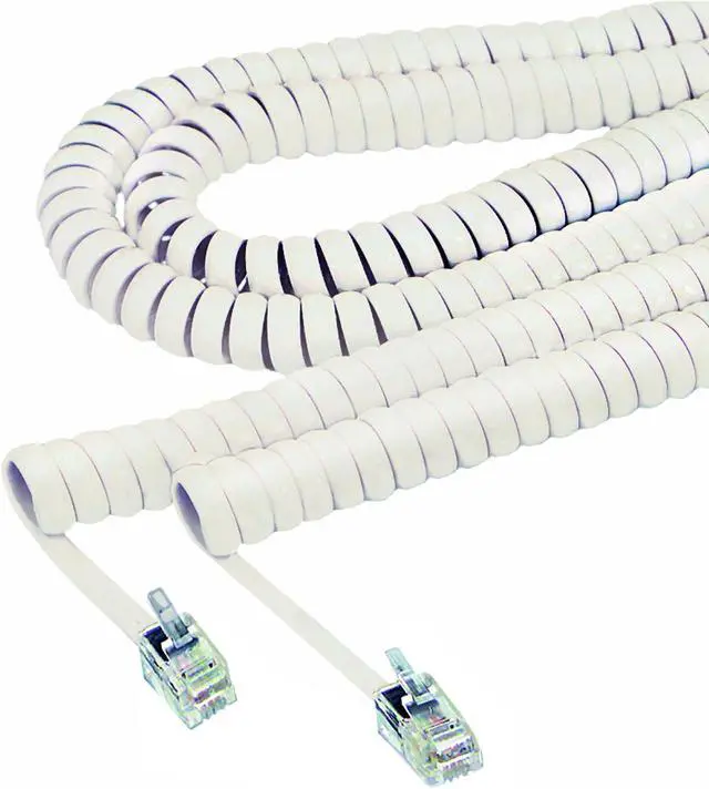 Alt view image 12 of 12 - Softalk Coiled Phone Cord Plug/Plug 25 ft. Ivory 42265