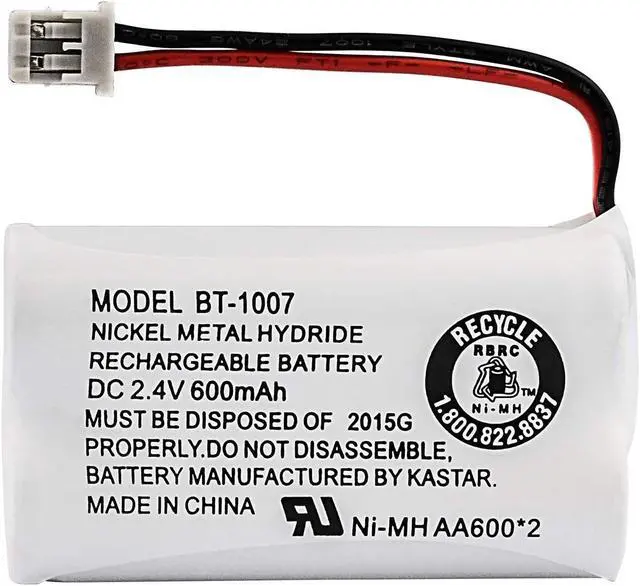 Alt view image 6 of 6 - Uniden BBTY0651101 BT-1007 NiMH 600mAh DC 2.4V Rechargeable Cordless Telephone Battery