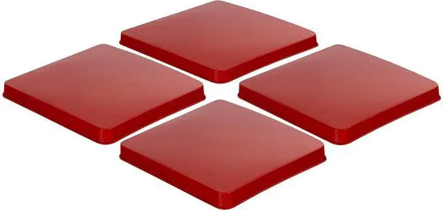 Main image of Square Gas Stove Burner Cover Set, Set of 4, Red