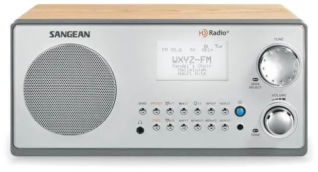 Main image of HDR-18 HD Radio/FM-Stereo/AM Wooden Cabinet Table Top Radio Silver