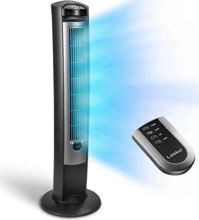 Alt view image 19 of 19 - Lasko T42951 Wind Curve Portable Oscillating Tower Fan