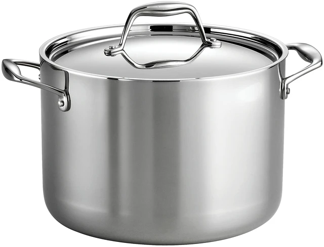 Main image of Signature Tri-Ply Clad Stainless Steel 8-Quart Stock Pot | Induction-Ready Pasta Pot, Dishwasher-Safe, NSF-Certified, Made in Brazil