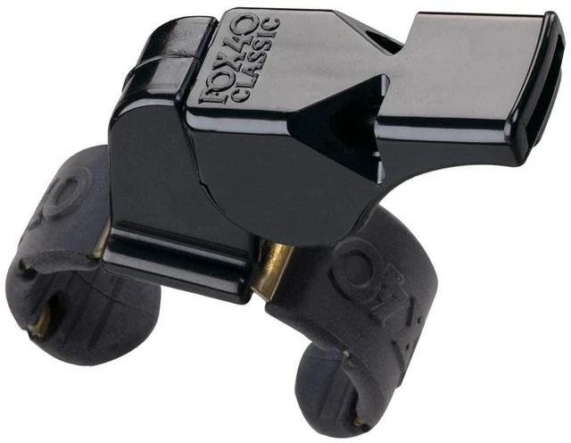 Main image of unisex adult Fox Classic Official Finger Grip coach and referee whistles, Black, Regular US