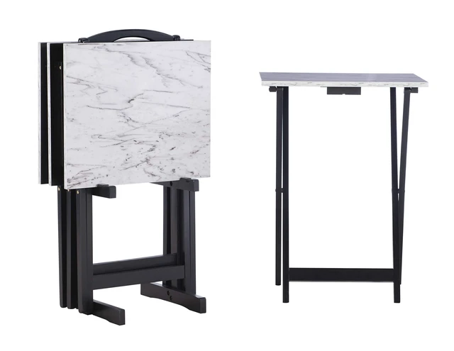 Main image of Tray Table Set, 15.75"D x 18.9"W x 26.38"H, White