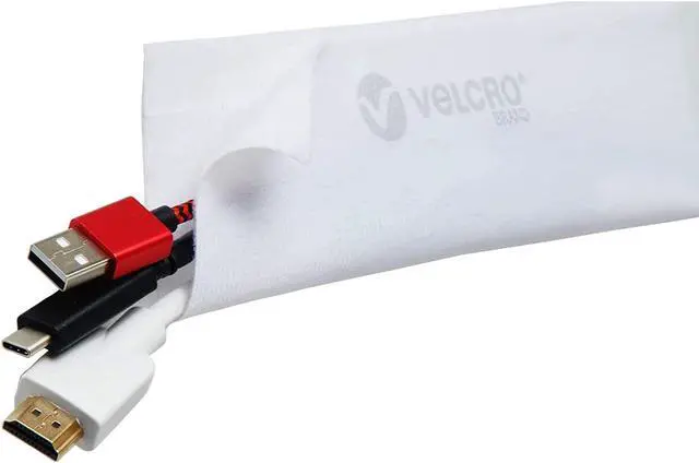 Main image of VELCRO Brand Mountable Cable Management Sleeve | Cord Hider Mounts on Walls or Desk | Pefect Wire Organizer for Home or Office | Removable Damage Free Adhesive | 12in White  2pk  12in - 2Pk