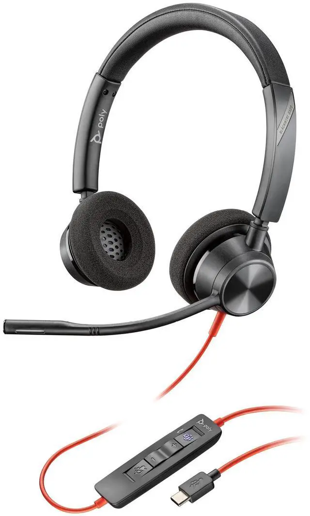 Main image of Blackwire 3320 Wired Headset (Plantronics) Flexible Microphone Boom Hi-fi Stereo - Connect to PC/Mac via USB-C or USB-A - Certified for Microsoft Teams - Amazon Exclusive