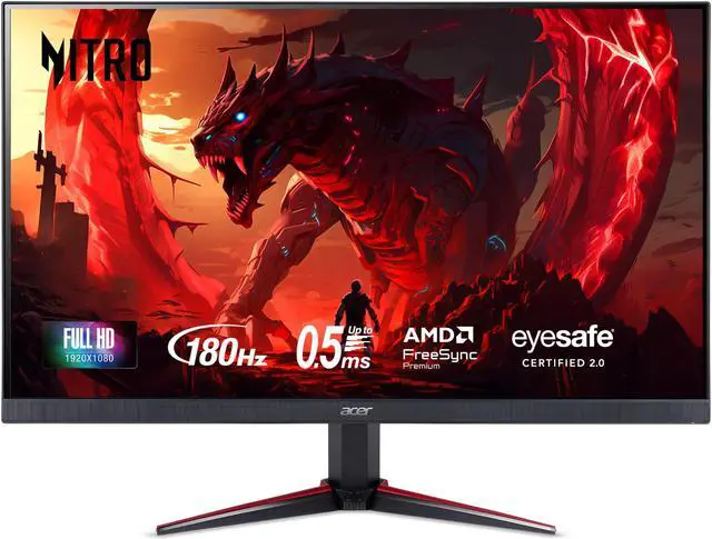 Main image of Acer Nitro 23.8"" Full HD 1920 x 1080 PC Gaming IPS Monitor | AMD FreeSync Premium | 180Hz Refresh | Up to 0.5ms | HDR10 Support | 99% sRGB | 1 x Display Port 1.2 & 2 x HDMI 2.0 | VG240Y M3biip