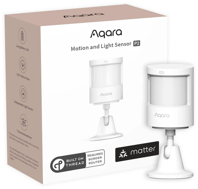 Main image of Motion and Light Sensor P2, Motion Detector with Light Sensor Matter Over Thread, Requires 2-in-1 Matter Controller & Thread Border Router, Supports Apple Home, Alexa