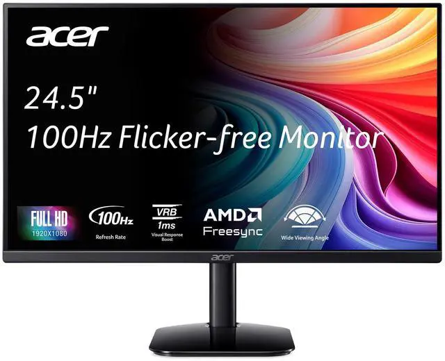 Main image of KB252Q E0bi 24.5" IPS Full HD (1920 x 1080) Zero-Frame Gaming Office Monitor AMD FreeSync Technology Up to 100Hz Refresh 1ms (VRB) Low Blue Light Tilt HDMI & VGA Ports