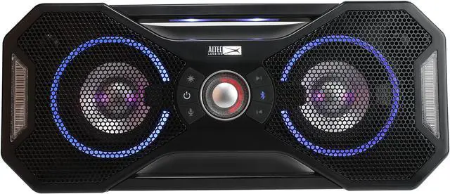 Alt view image 5 of 5 - altec lansing mix 2.0 - bluetooth speaker, wireless, waterproof, floatable, portable, speakers, loud volume, strong bass, rich stereo system, 100 ft wireless range, ip67, black with lights