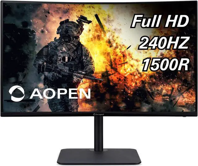 Alt view image 5 of 5 - AOPEN 32HC5QR Zbmiiphx 31.5-inch 1500R Curved Full HD (1920 x 1080) 240Hz Monitor (Display Port  and  2 x HDMI 1.4 Ports) - Black (32HC5QRZBMIIPHX)