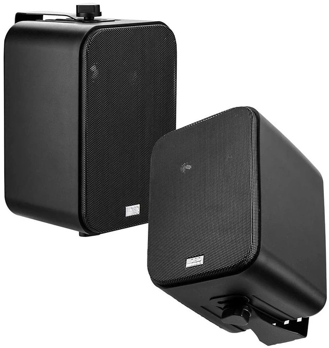 Main image of 4" Outdoor Patio Speaker Pair 80W, IP54 Weather Resistant, Aluminum Grilles Black AP450