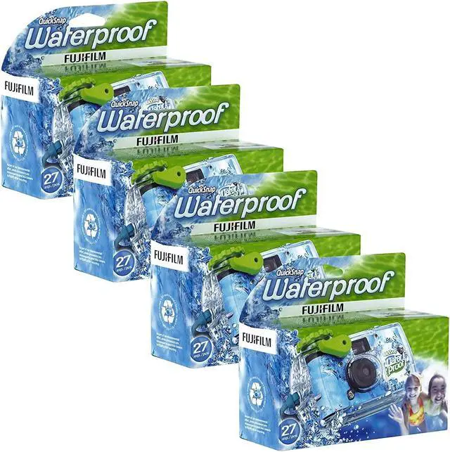 Main image of Fujifilm Quick Snap Waterproof 35mm Single Use Camera  4 Pack (Blue/Green/White)