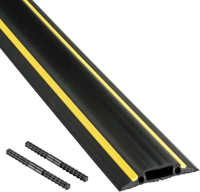 Alt view image 7 of 7 - D-Line Floor Cord Cover Heavy Duty Cord Protector | FC83H | 6 Foot, Linkable | Protect Cords and Prevents Trip Hazard | Cable Cavity 1 3/16” W x 3/8” H | Black and Yellow