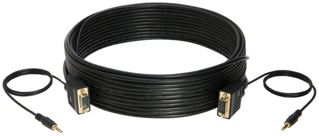 Main image of 50FT SVGA + Audio Monitor Cable - Male to Male VGA to VGA 1080P for PC, Projector, Laptop, TV