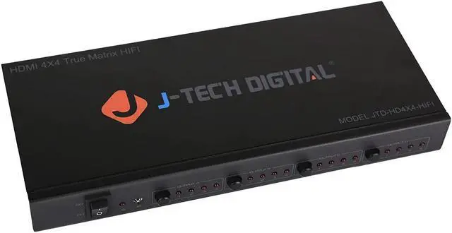 Alt view image 6 of 6 - J-Tech Digital ProAV Ultra HD 4K HDMI Matrix 4X4 Switcher 4 Ports Inputs and 4 Port Outputs Supports 4Kx2K@30HZ, HDCP, 3D & Deep Color, HDMI 1.4 Compliant with Control 4 Driver Available