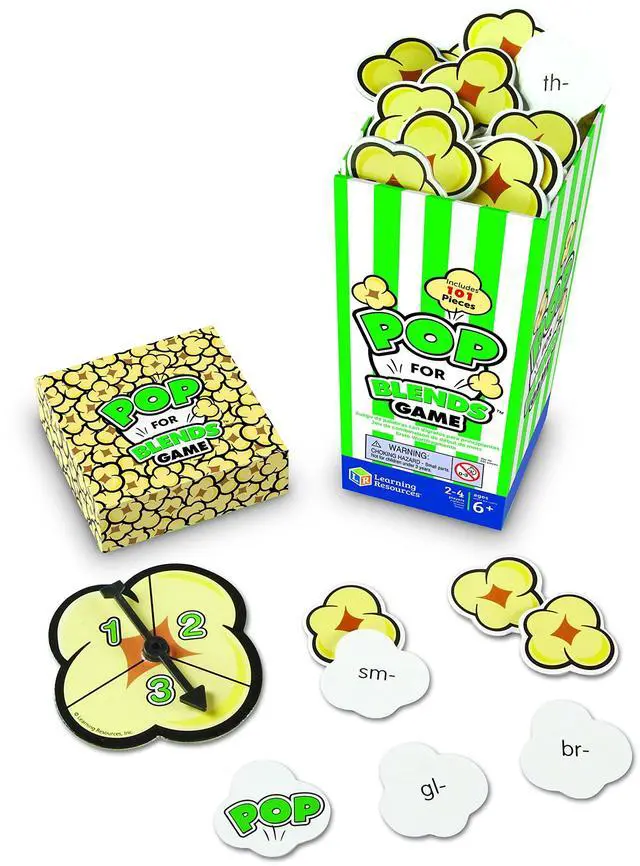 Main image of Pop for Blends Game,Phonics Game, 2-4 Players, 92 Cards, Ages 6+