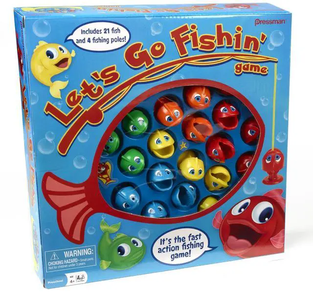 Main image of Let's Go Fishin' Game by Pressman - The Original Fast-Action Fishing Game!, 1-4 players | Board Game for Children from 3 Years, Fishing Game for 1 to 4 Players