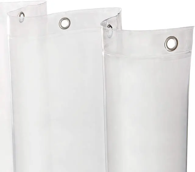 Main image of Microban PEVA Shower Curtain Liner, Waterproof Medium-Weight Design with Rust-Resistant Metal Grommets & Weighted Magnetic Hem, 70" x 72", Clear