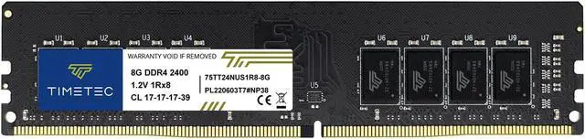 Alt view image 6 of 6 - Timetec 8GB DDR4 2400MHz PC4-19200 Non-ECC Unbuffered 1.2V CL17 1Rx8 Single Rank 288 Pin UDIMM Desktop PC Computer Memory RAM Module Upgrade (8GB)