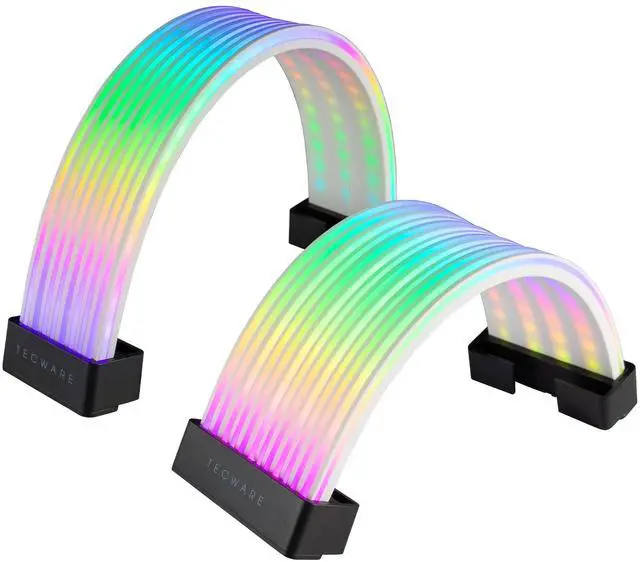 Main image of TECWARE Flex RGB Cable Cover Kit | Compatible with 24-Pin Motherboard and 8-Pin/16-Pin GPU | ARGB PSU Cable Extension with 5V 3-Pin Sync | RGB Lighting Kit for PC Cables | Black