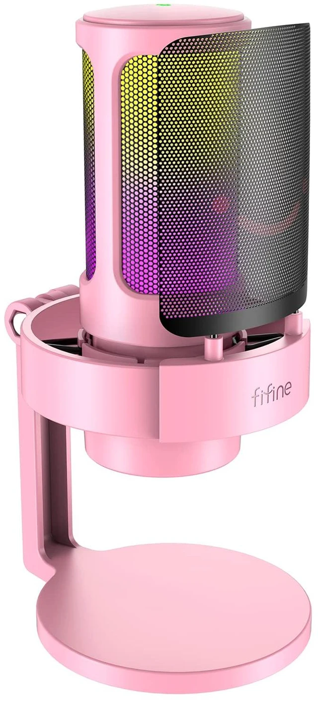 Main image of A8 Pink Gaming USB Microphone, Condenser Desktop Mic for PC PS4/5 Quick Mute, Gain Knob, 3.5mm Headphone Jack, Pop Filter, Shock Mount, for Streaming Home use YouTube Discord Twitch Podcasts