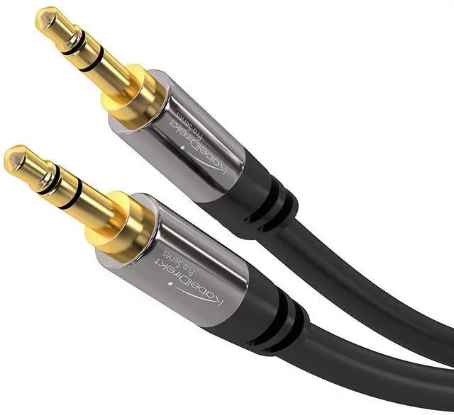 Main image of KabelDirekt Aux Audio Jack Cable 3.5mm 10ft Metal | Superior sound: The 3.5mm to 3.5mm audio cable delivers outstanding stereo audio to headphones, headsets or amplifiers