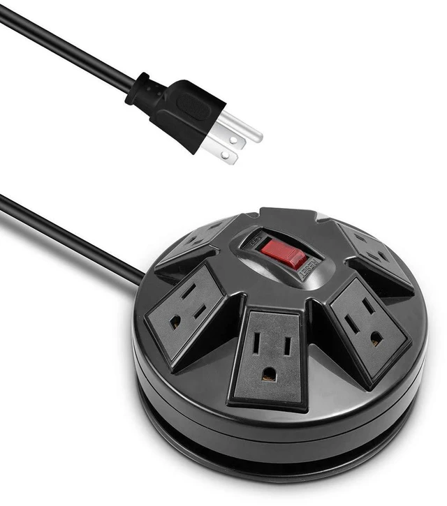 Main image of 6-Outlet Surge Protector Power Strip with 2 USB (2.4A), Overload Protection, 15A 14AWG 6-Foot Cord Wire Extension Universal Socket