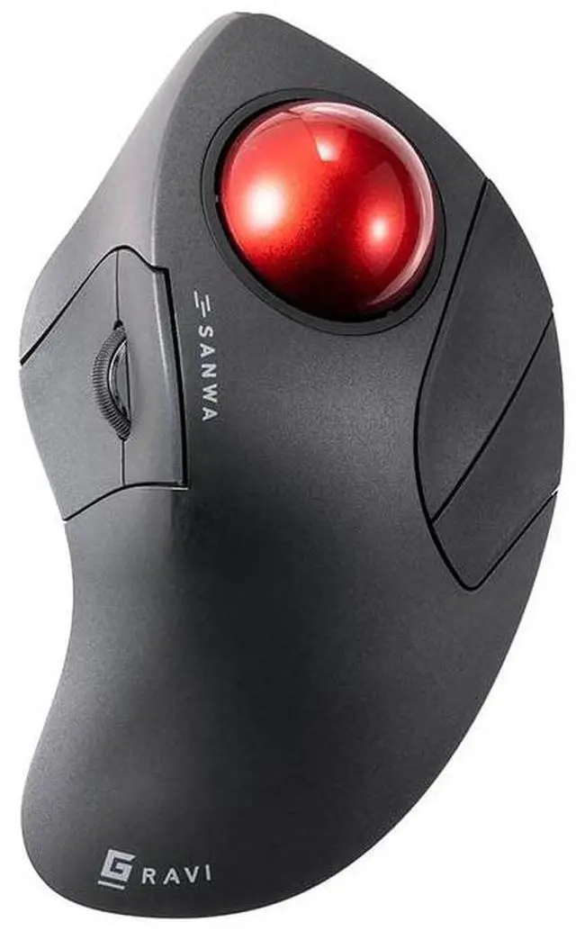 Main image of Bluetooth 5.1 + 2.4 G Wireless Ergonomic Trackball Mouse, Finger Control Roller Ball Mouse, 3 Device Switch, Silent Programmable Buttons, 1000/1600/2400 DPl, Compatible with PC, Windows, MacOS